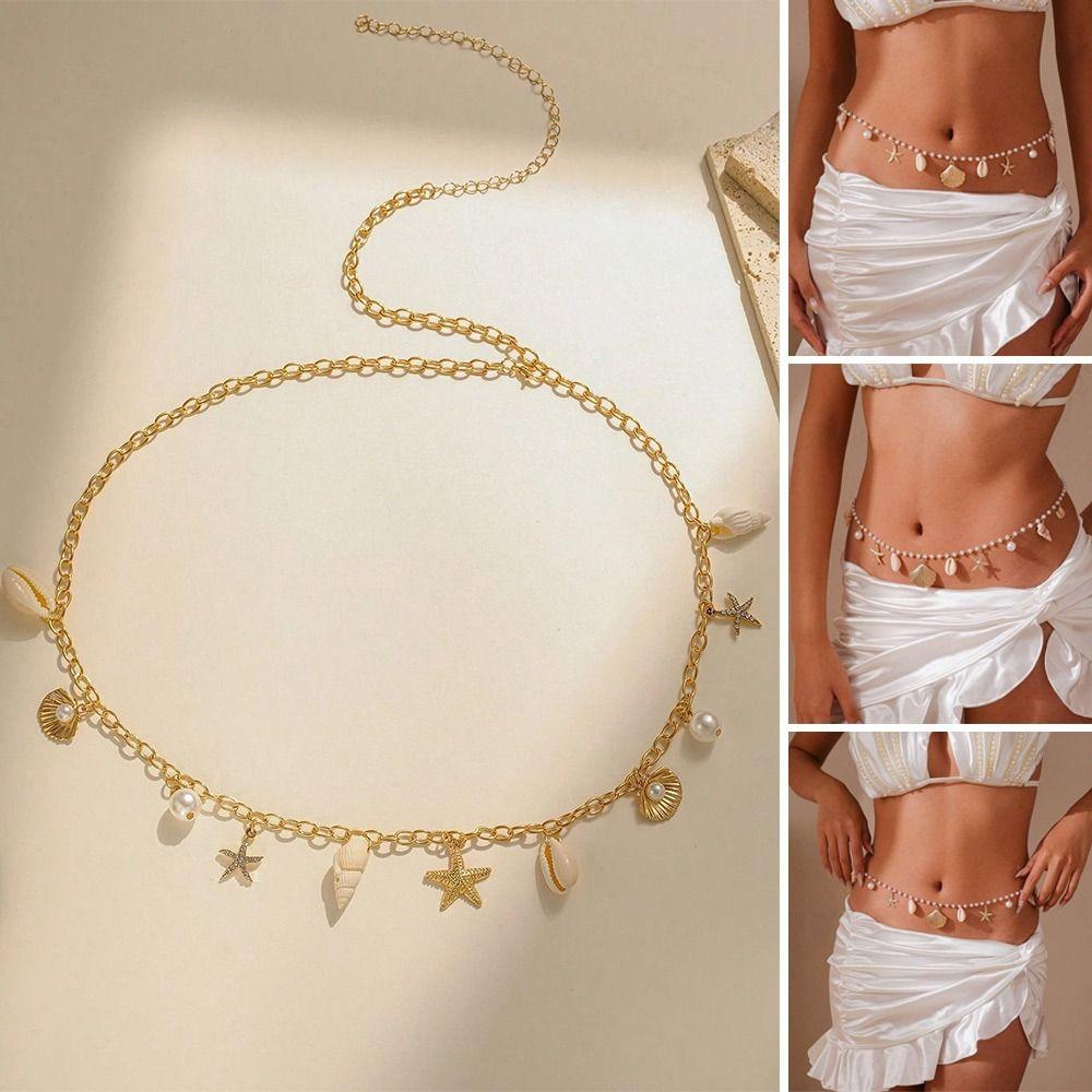 Sea Star Body Chain Bohemian Shell Waist Link Fashion Jewelry Accessories  for Women
