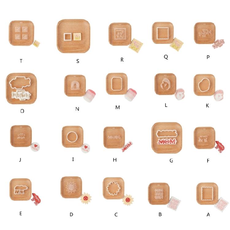 Biscuit Moulds Easy to Use Biscuit Stamps Mothers' Day Theme Plastic Material
