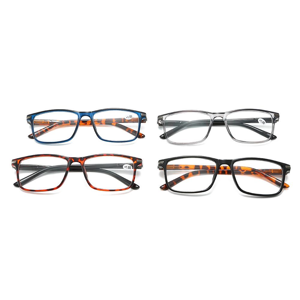 Men's and Women's New Anti-blue Light Farsighted Glasses Retro Square Frame Ultra-light High-definition Presbyopia Glasses +4.0
