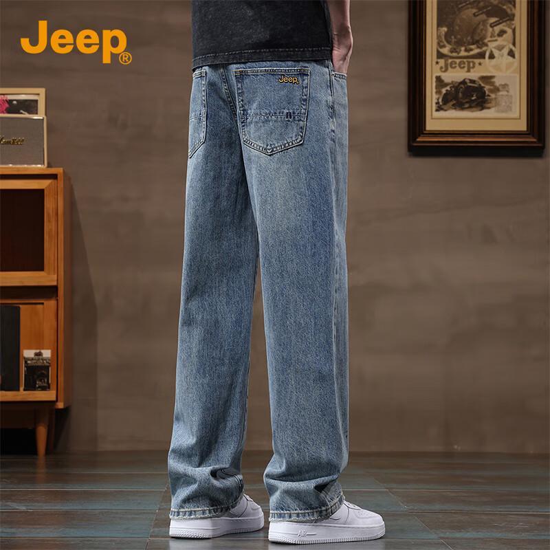Jeep Men's American High Street Loose Straight-Leg Jeans