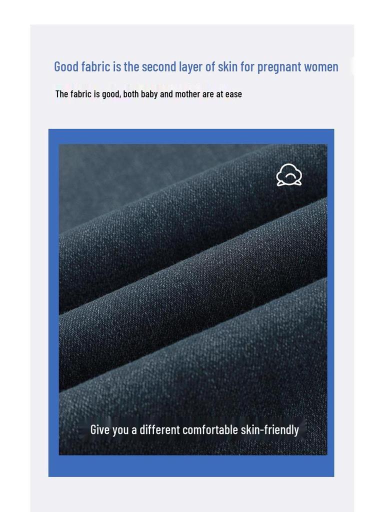 Stretch Straight-Leg Maternity Jeans - Wide-Leg, High-Quality for Spring, Autumn, Winter