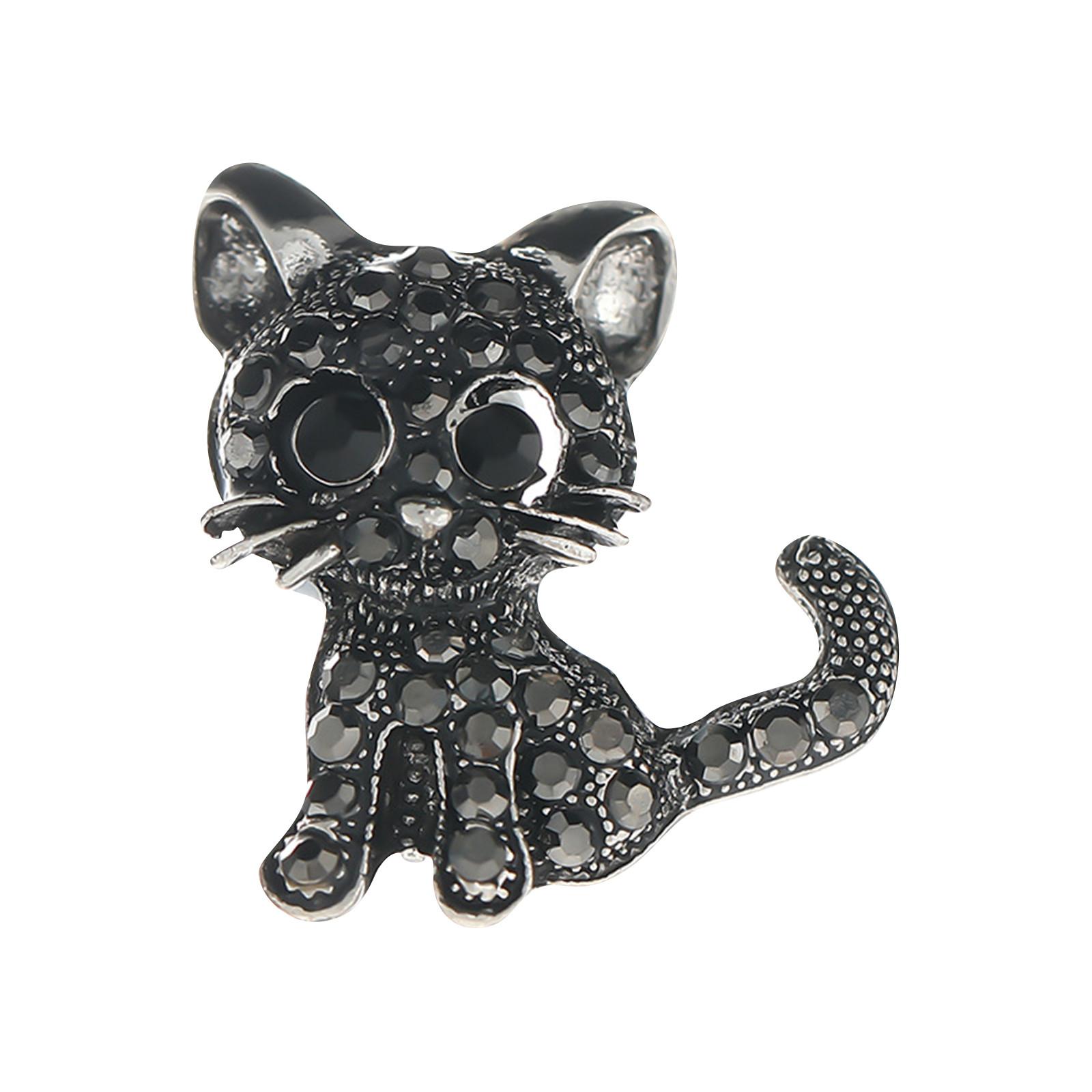 Retro Diamond Studded Hollow Brooch, Cute Cartoon Animal Brooch, Clothing Brooch One Size
