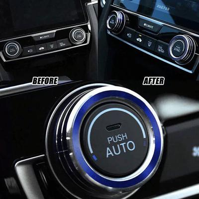16-21 Gen Civic Interior Kit: AC Knobs, Aluminum Trim Rings, Center Console Decor