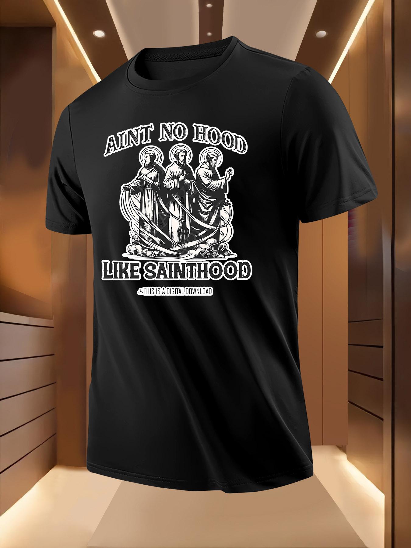 Saint s Hood Print Pattern Tshirt XXXL