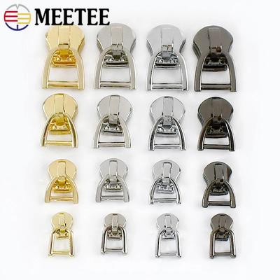 10/20 stuks 3/5/8/10# Meetee Rits Schuivers Voor Metalen Ritsen D-ring Rits Trekkers Kleding Reparatieset DIY Bagage Naaiaccessoires
