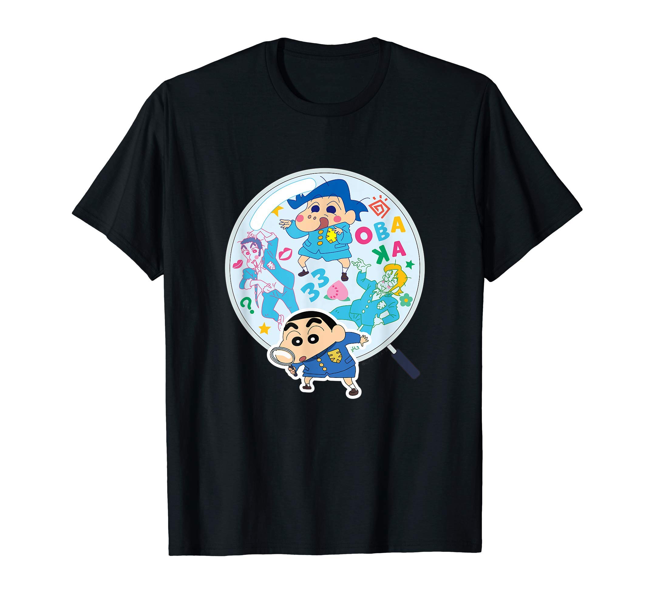 

Crayon Mysterious Hana no Tenkasu Investigating the idiot [Movie] Shin-chan Meki! Gakuen trio! T-shirt чорний