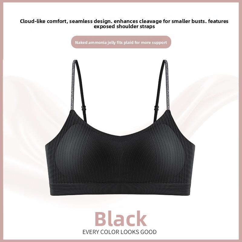 Женское Весенне-Осеннее Кожезаменитель Высокоэластичное Без Косточек Поддерживающее Приемное Вспомогательное Молочное Дышащее Бесшовное Нижнее Белье 32/70BC чёрный