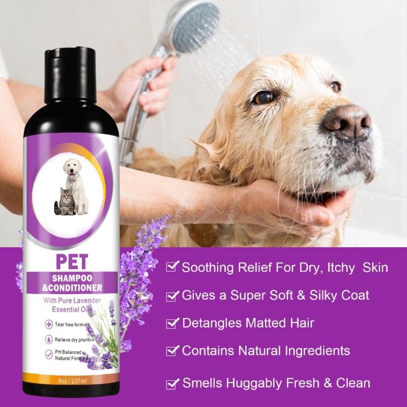 Tränenfreies Shampoo für Hunde Katzen mit pflanzlichen Tierpflegespülungen Hilft Juckreiz zu reduzieren Langanhaltende Feuchtigkeitsspendende Lotion