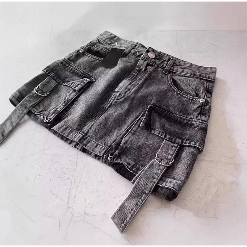 Y2K Retro Denim Skirt Harajuku Goth Short Skirt Black Low Waist Mini Skirt Casual Spring Summer Sexy Slim Fit Hip Skirts