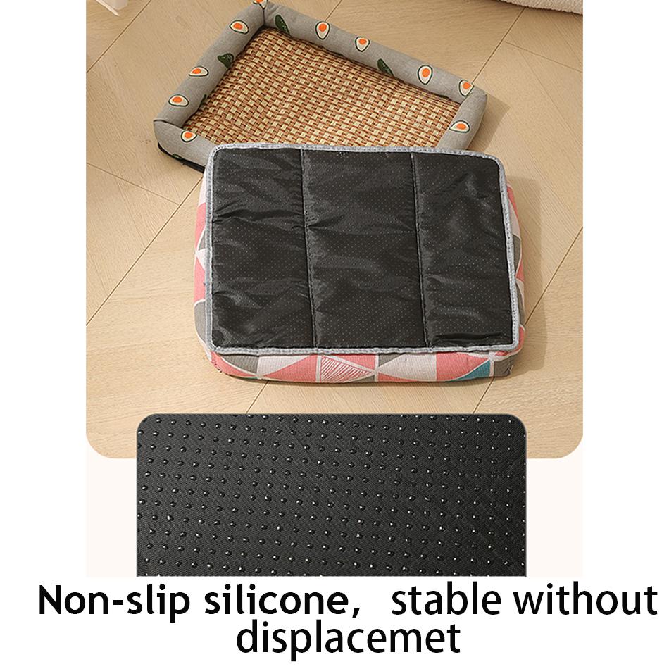 Summer Cooling Mat for Small Dogs Cats Breathable Pet Bed Pad Washable Anti Slip Dog Cat Bedding Portable Floor Cushion