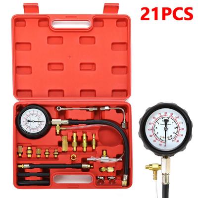 8Pcs Car Cylinder Tester Pressure Gauge Test Tool Kit With Variety Adapter Auto Motorcycle Gasoline Engine Compression Tester