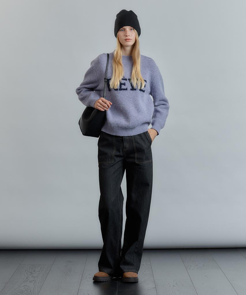MIND BRIDGE WOMEN [W] Lettering Jacquard Knit - 2 Colors