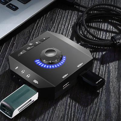 Adattatore audio esterno a 7.1 canali con jack USB 2.0/3,5 mm Plug-Play Scheda audio esterna USB per computer professionale senza unità per computer PC