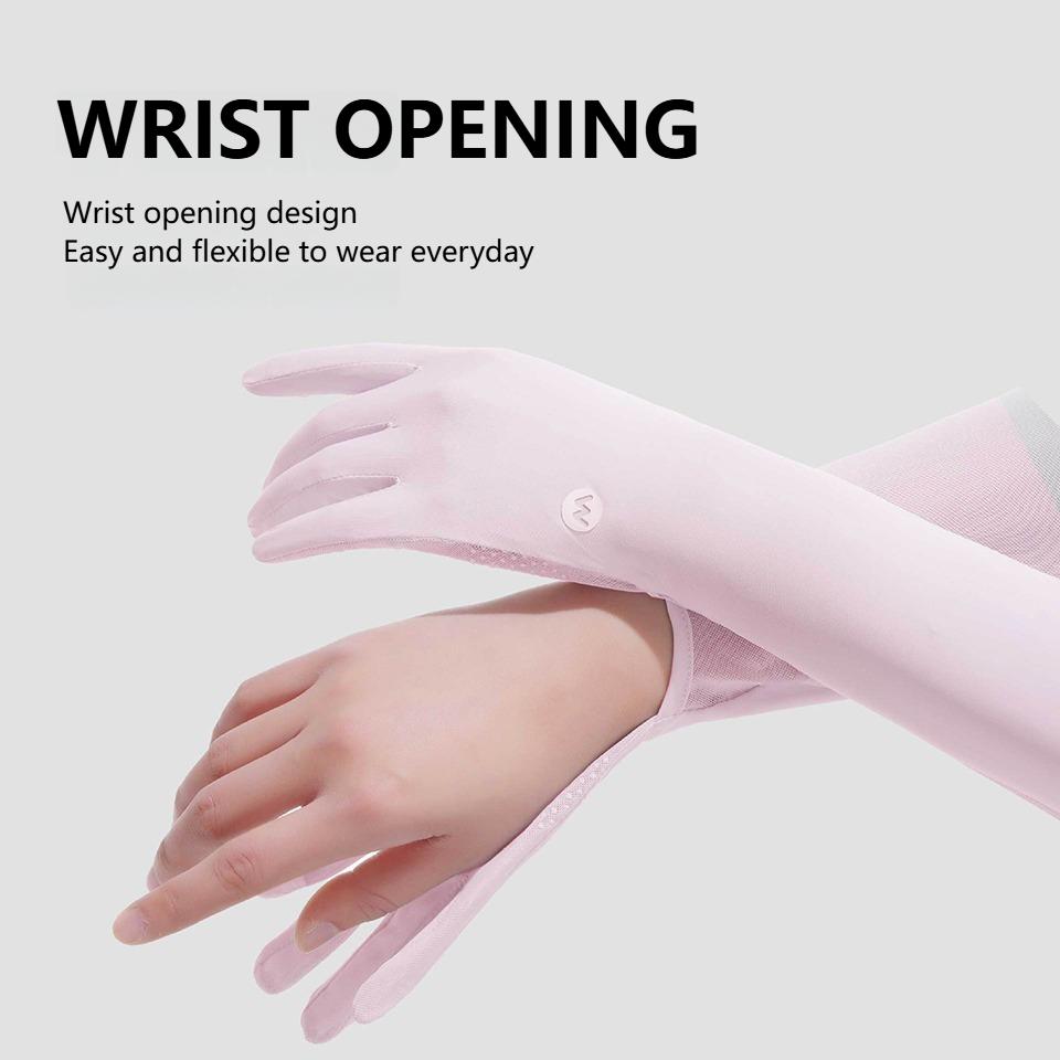 1Pair Ice Silk Sun Protection Sleeves Women Thin Cool UV Protection Arm Sleeves Summer Driving Cycling Men Women Unisex