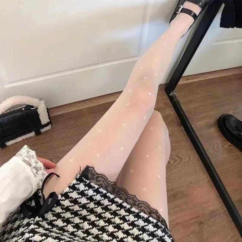 Women's Tights Classic Small Polka Dot Silk Stockings Thin Lady Vintage Stockings Pantyhose Female Hosiery Summer Sexy