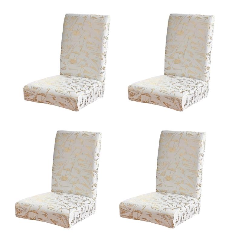 

Pack of 4 Removable Stretch Seat Hghlighting Art Washable Slip Resistant Protectors Enduring for Kitchen Dining Room белый