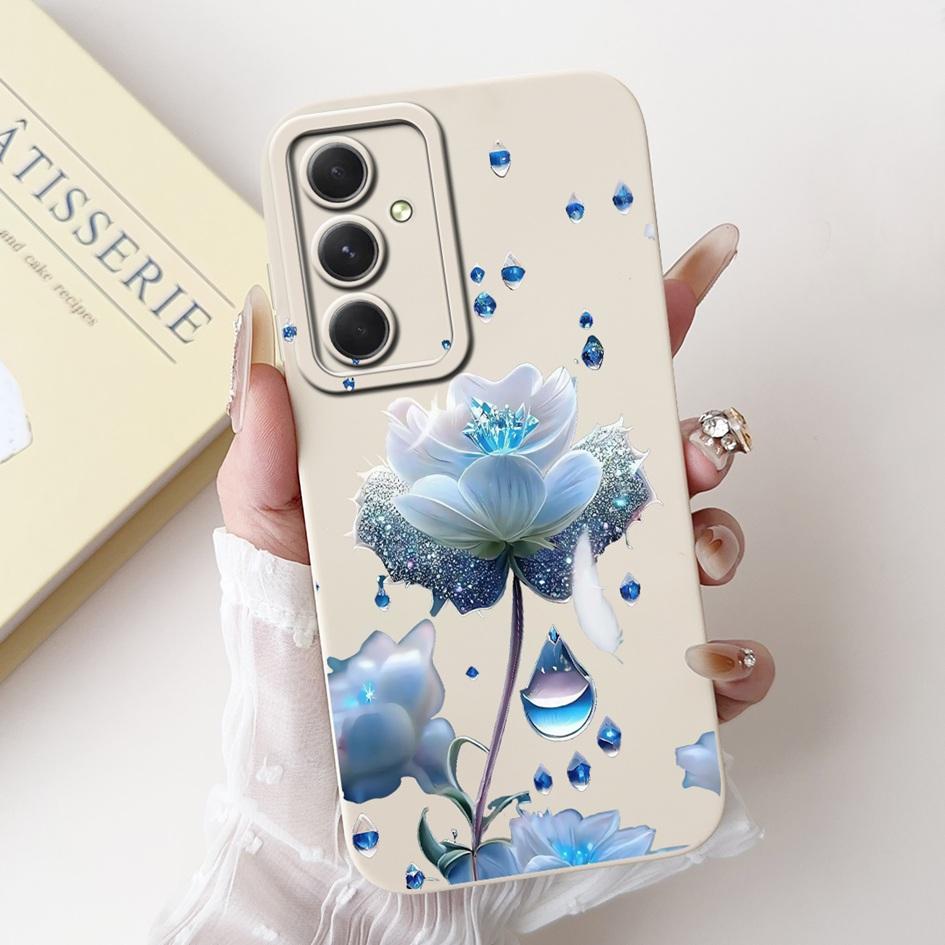 Case For Samsung Galaxy A53 A54 A55 5G Cover SM-A536B SM-A546V SM-A556B Shockproof Funda Fashion Flower Soft Silicone Matte Etui