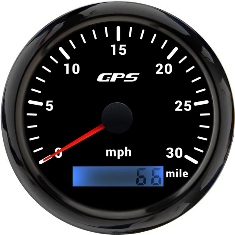 ELING 85mm (3 3/8'') Speedometer GPS 30 60 120 200 Km/h MPH 80 160 MPH Odometer with 7 Colors Backlight for Motorcycle Yacht