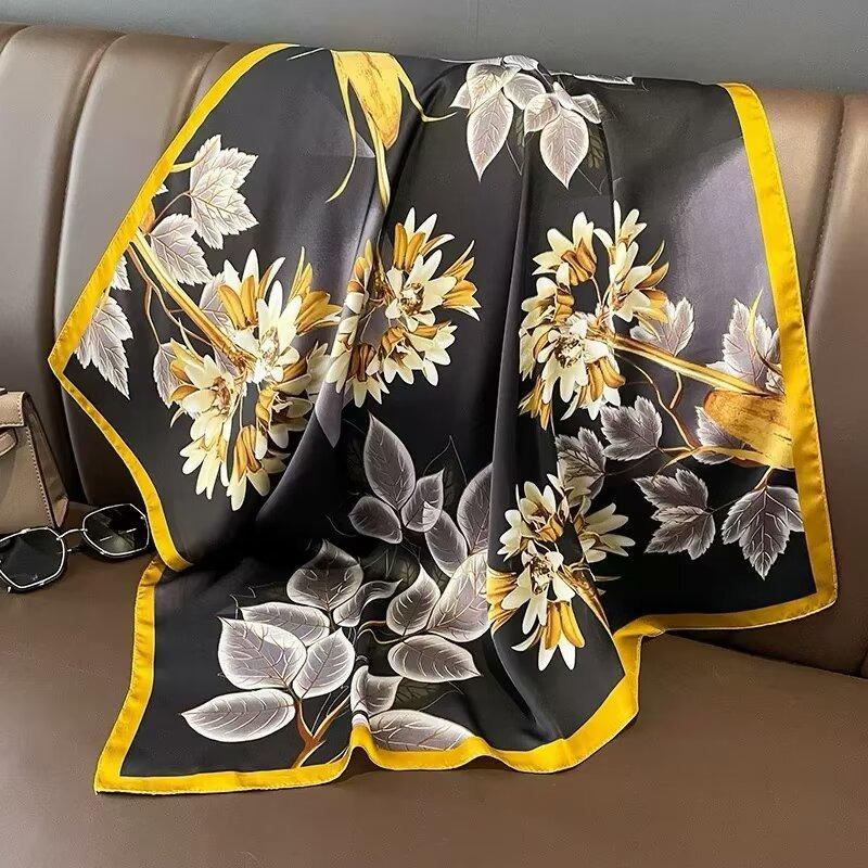 70 silk scarf square scarf high sense fashion versatile professional simulation silk small scarf versatile printed women's silk scarf