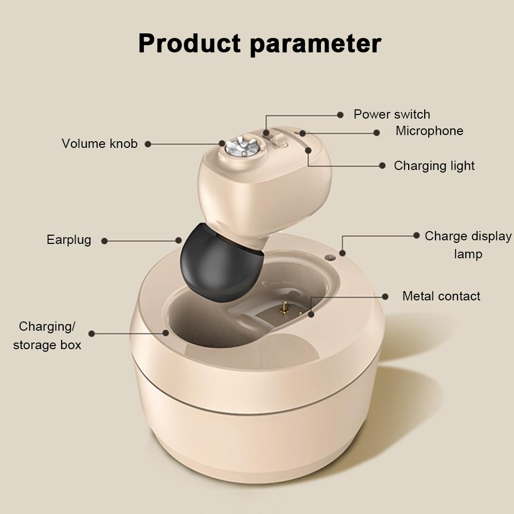 Mini Rechargeable Hearing Aids Digital Hearing Aid Sound Amplifier for Deafness Elderly High Power Noise Reduction