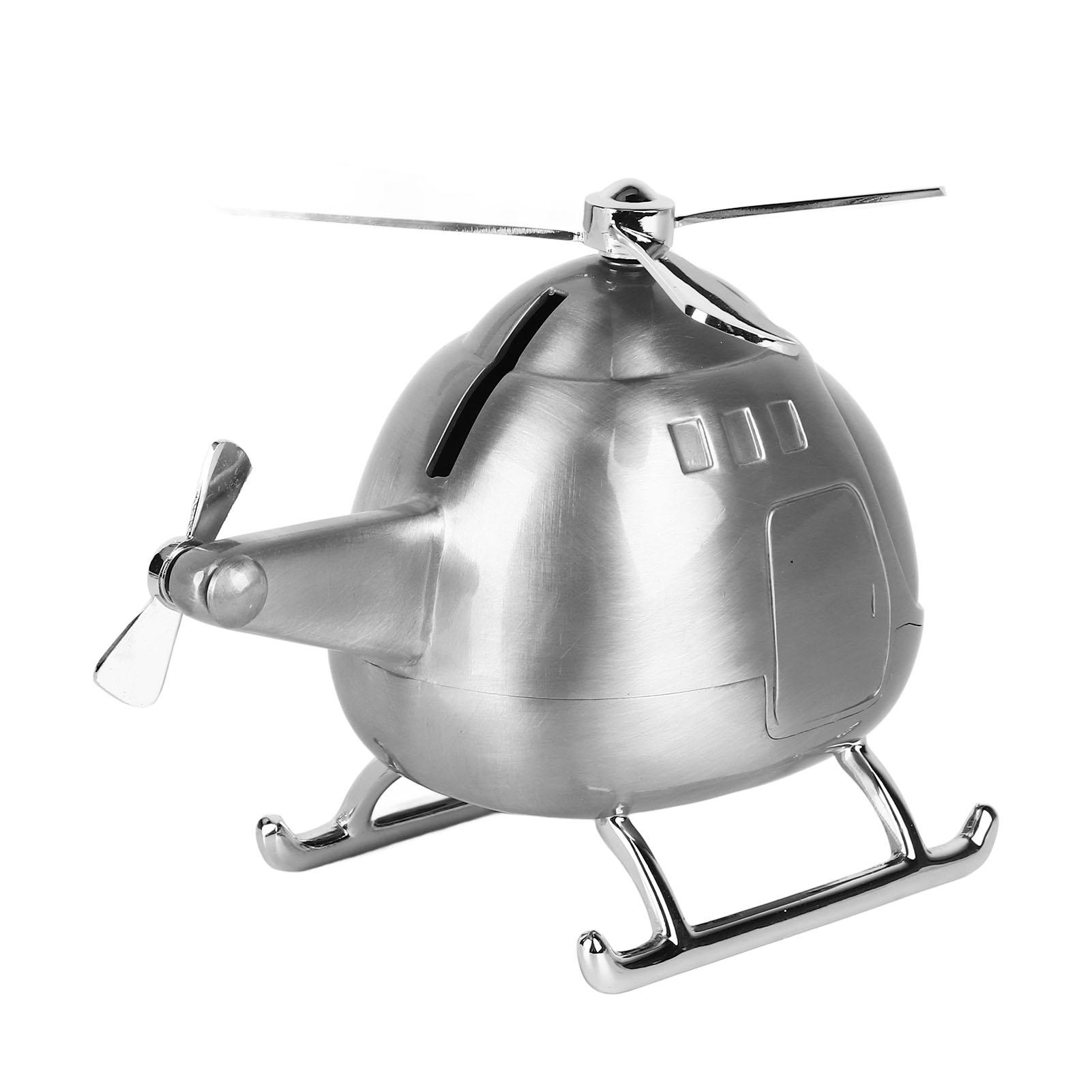 

Helicopter Coin Bank Decorative Metal Money Saving Bank Coin Jar for Adults Children Gift
