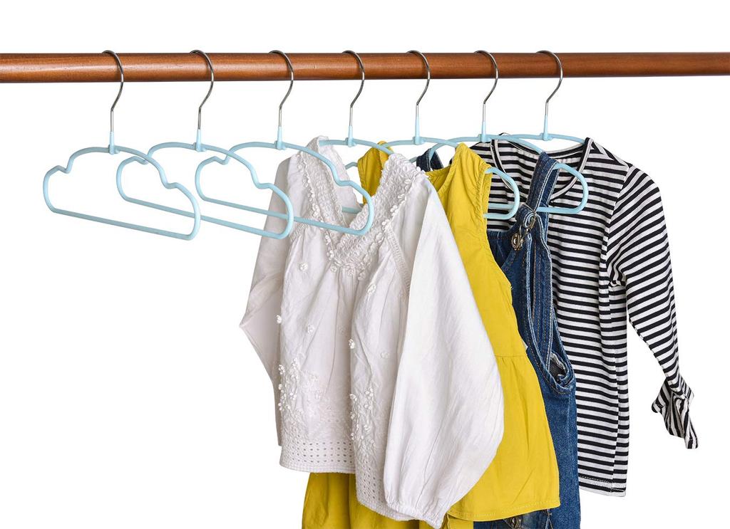 Amber Home Baby Set of PVC steel hangers for and elementary school Small prevents clothes from losing their slim for shirts and no marks left on the