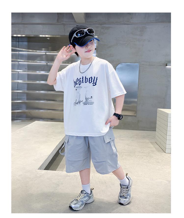 Boys' Summer 2026 Trendy Cool Casual Short-Sleeved T-Shirt - Lightweight, Loose, Versatile, and Breathable.