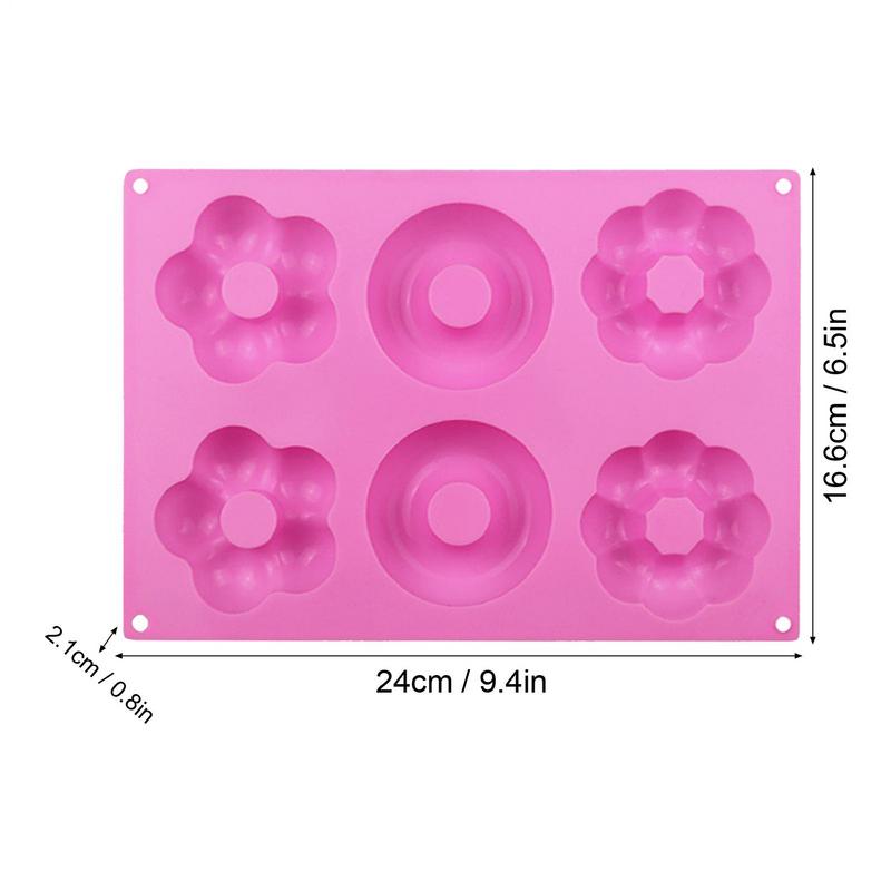 Heat Resistant Silicone Donut Mold 6 Holes Silicone Donut Mold Bagel Pan Resistant Doughnut Moulds Tray for Chocolate Donut Cake