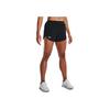 Under Armour Fly-By Elite Logo Bedruckte Gesäßtasche mit Reißverschluss Elastischer Bund Solide Gerade Lässige Shorts Damen Shorts Schwarz 1369766-001