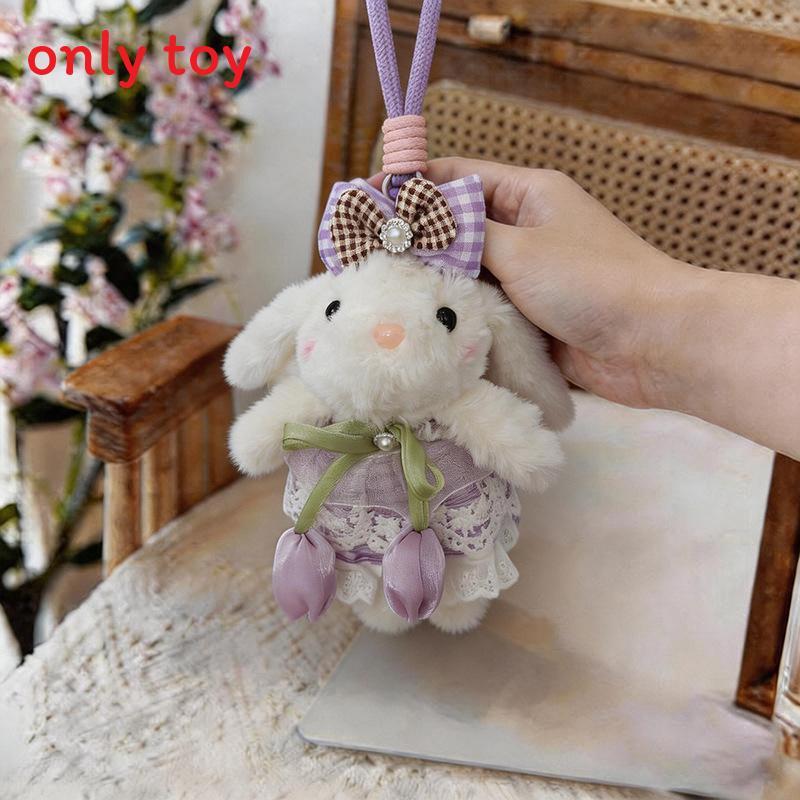 Cute Bunny Plush Keychain With Tulip Skirt For Car Keys Or Gifts