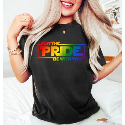 May The Pride Be with You Shirt Pride Month Colorful Rainbow Creative Pattern Print T Shirt LGBT Support Women Unisex Summer Tee
