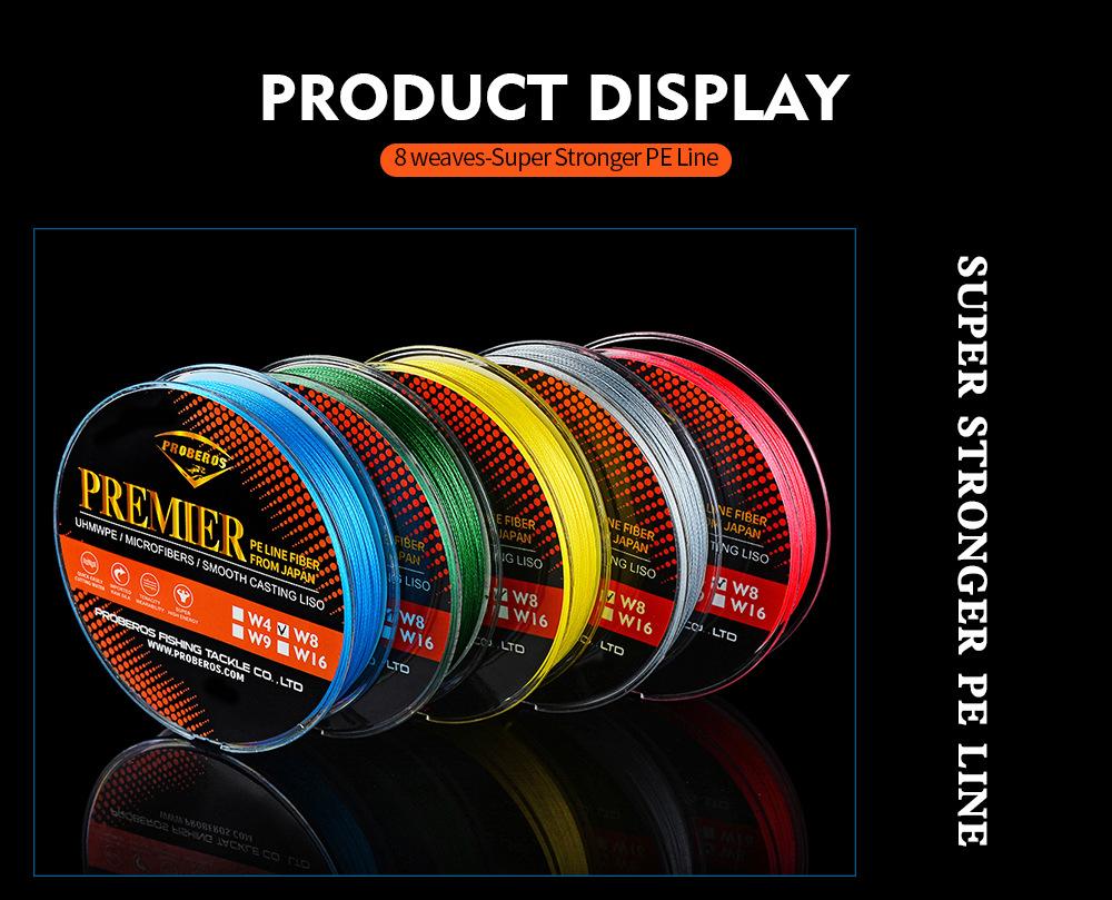 8-piece 100 Meter Dalima PE Fishing Line, 5-color PE Line, 3.0 # -13 # Woven PE Fishing Line