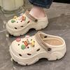 Women's Baotou Platform Trend Heighten Hole Shoes Outdoor Non Slip Lightweight Comfortable Sandals Hawaii Casual Half Shoes