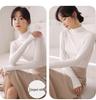 Women's Black Mid-Neck Modal Base Layer Top - 2024 Long Sleeve Slim Fit for All Seasons