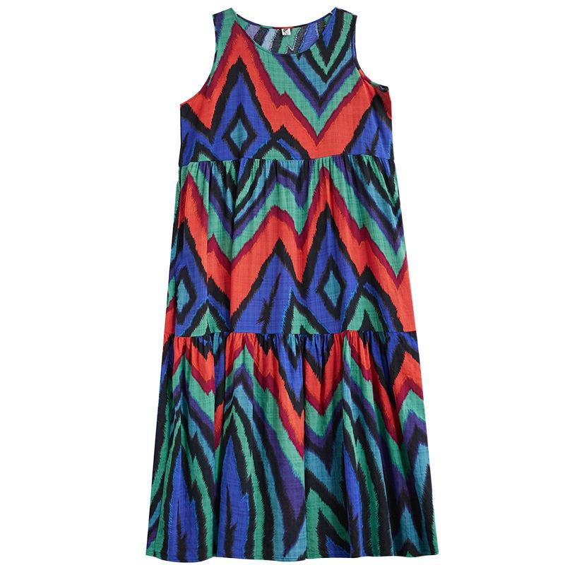 Summer Pullover Vest Loose Plus-size Dress for Women