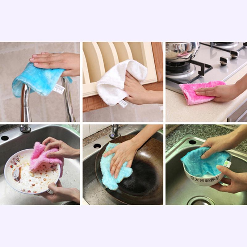 Buy 1pcs Remove Oil Stains Dishcloths Colorful Washing Dish Towels Kitchen Cleaning Cloth Wiping