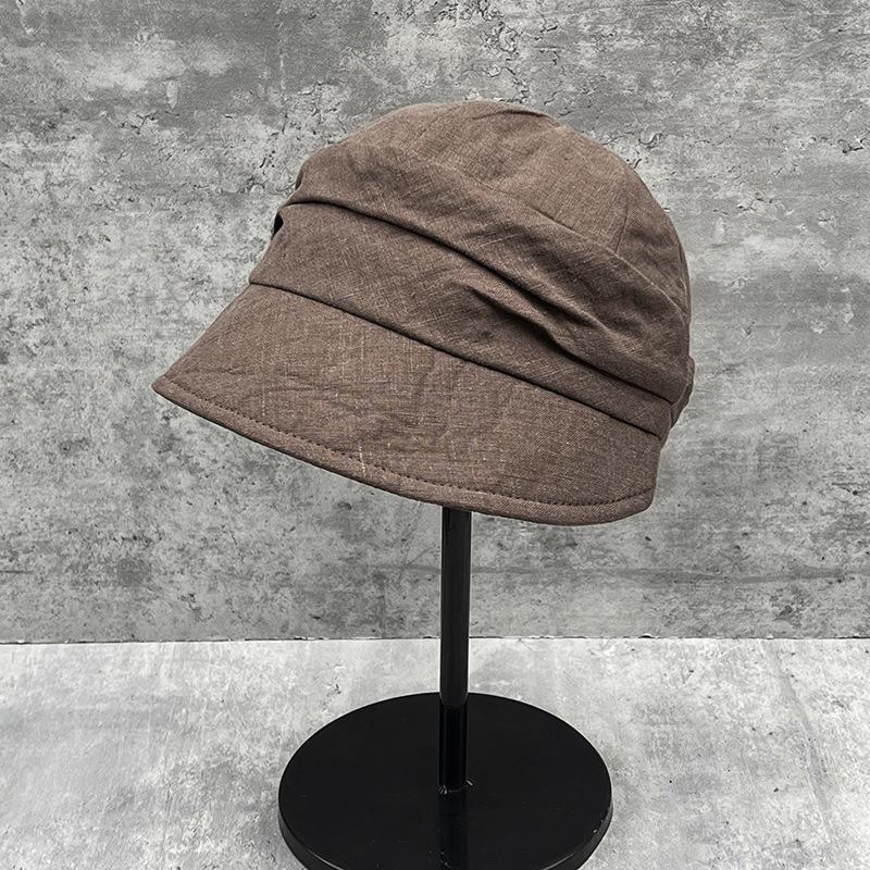 Japanese Retro Pleated Basin Hat Women'S Spring And Summer Temperament Shows Small Face Versatile Thin Fisherman Hat