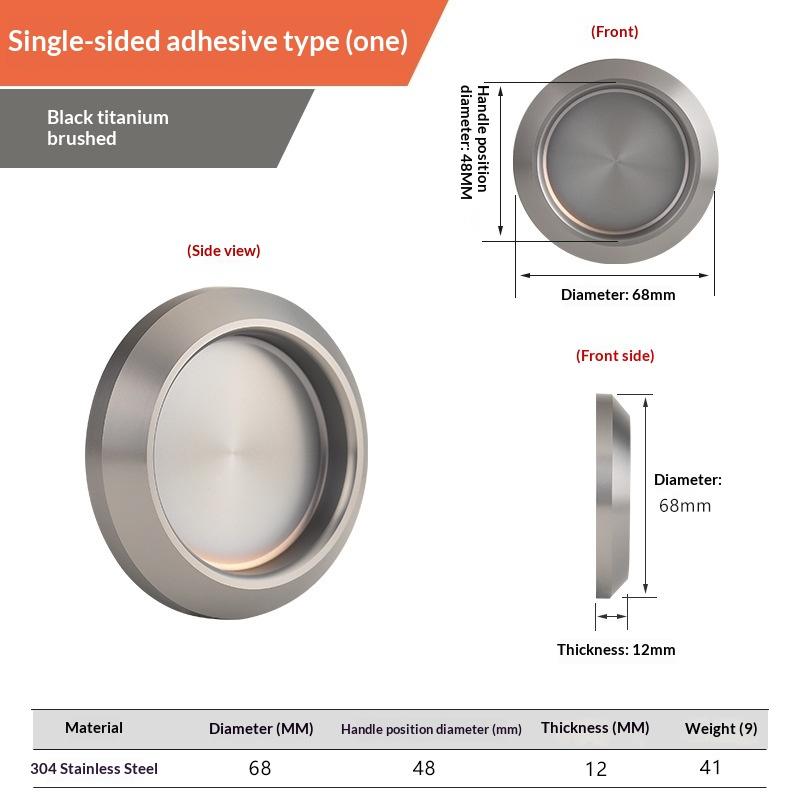 Multifunctional Stainless Steel Invisible Door Handle Concealed Sliding Cupboard Handles Embedded Furniture Handles Glass Doors