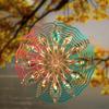 360 Degree Swivel Hook 10 Inch Hanging Wind Spinner Vibrant Colors Metal Design for Outdoor Garden Patio Balcony Decor Spring Summer