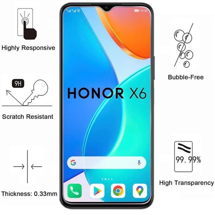 Screen Protector Film - Phonillico - Honor X6 - Pack of 2 - Tempered Glass - Scratch-Resistant