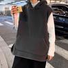 Gilet d'hiver pour femme avec capuche, fermeture à boutons latéraux, isolation thermique en polaire