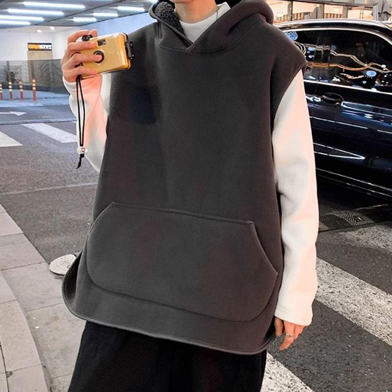 Gilet d'hiver pour femme avec capuche, fermeture à boutons latéraux, isolation thermique en polaire