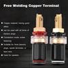 Cryfokt 4mm Banana Plug Compatible Copper Terminals for Amplifiers and 1 Pair Free-Welding Speakers, Red/Black,
