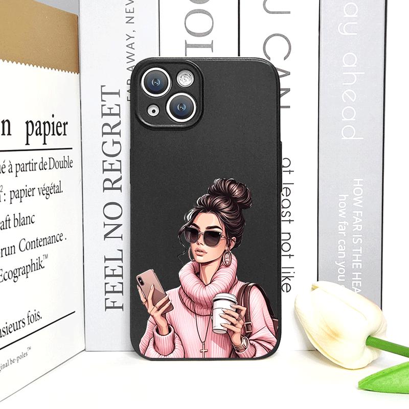 Girl Women Coffee Miss Phone Case for Iphone 16 12 11 14 13 15 Pro Max Mini X XS XR SE 7 8 16Plus Fashion Lady Female Soft Cover