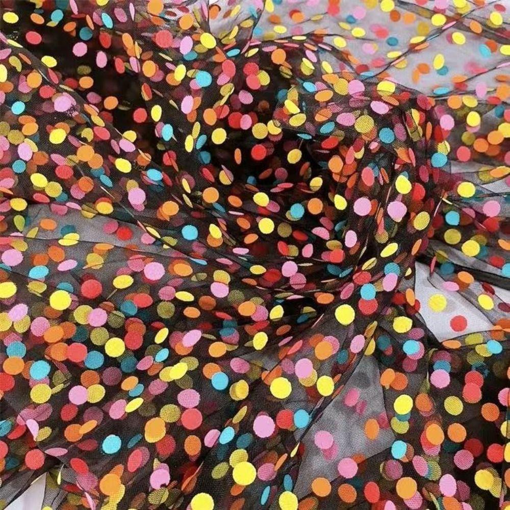 Tissu Tulle à Pois Colorés Organza Transparent Doux Gaze Polyester Léger Papier d'Emballage pour Bouquet Fabrication de Nœuds