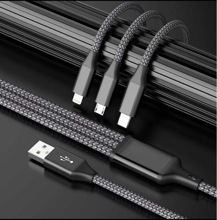 2025 3 In 1 Fast Cable for Mobile Phone Fast Charger MicroUSB Cable Type C Android Charger Cable for lPhoneThree Data Charge Cable