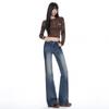 Autumn and winter embroidery pocket design sense slightly stretch jeans women