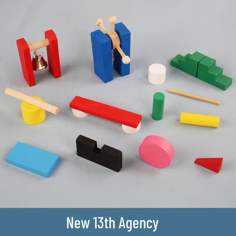 Eğitici Ahşap Domino Yapı Blokları Seti - Çocuklar için 120 Renkli Parça