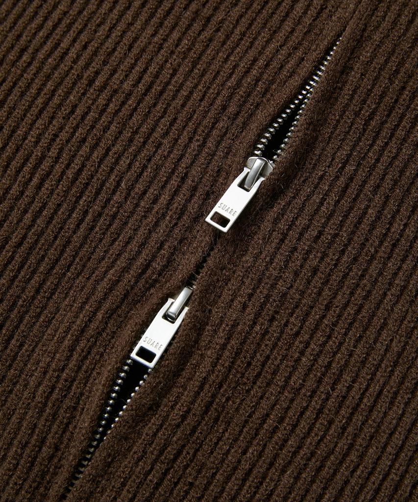 SUARE V-Neck Two-Way Zip-Up Knit - 4 Colors