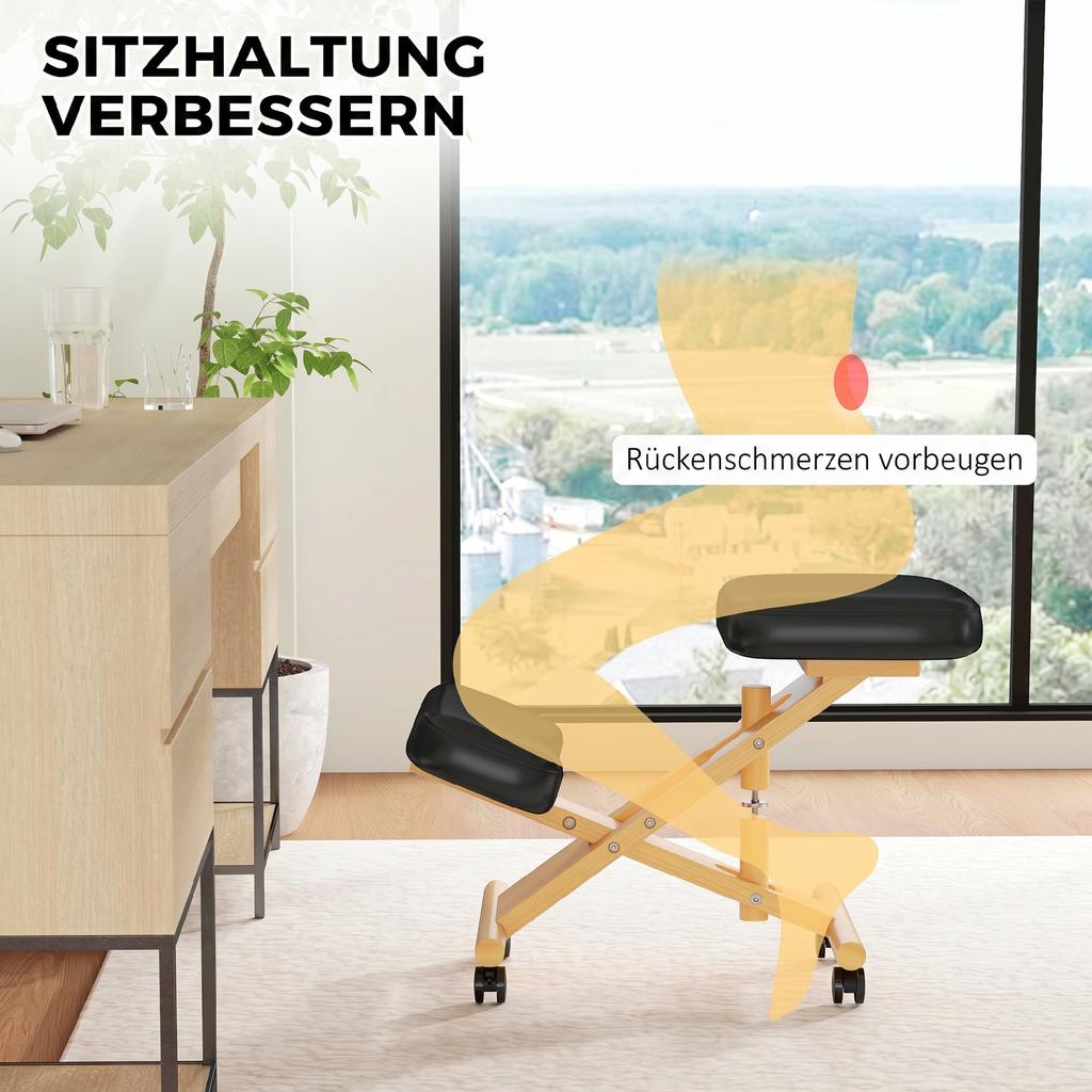 Kneeling Chair Ergonomic Kneeling Stool with Wheels Seat Stool to Improve Neck Pain for Home and Office